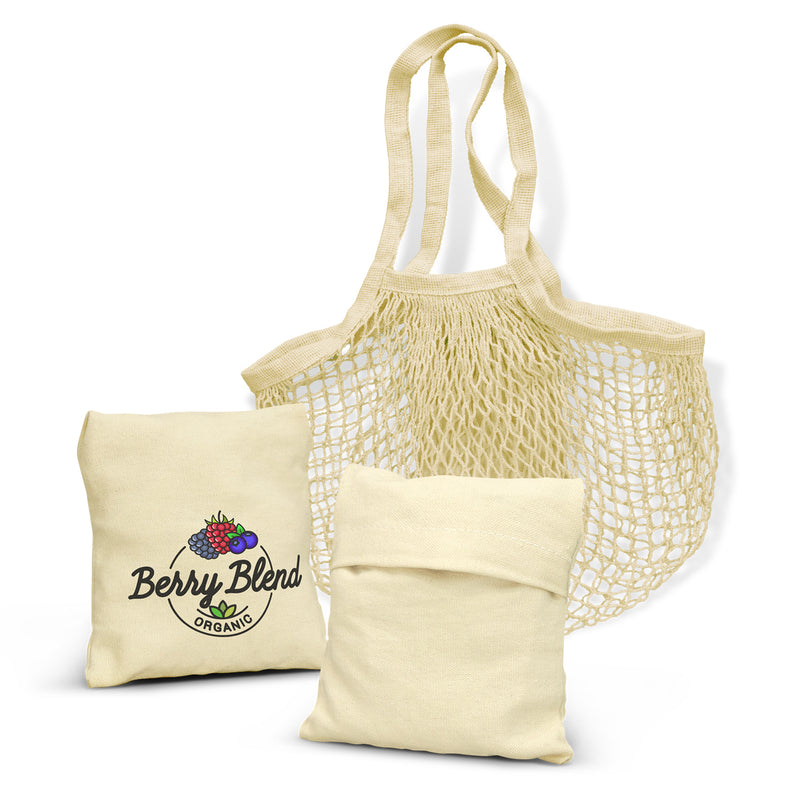 agogo Cotton Mesh Foldaway Tote Bag