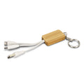 agogo Bamboo Charging Cable Key Ring - Rectangle