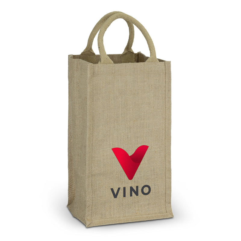 agogo Jute Four Bottle Wine Carrier