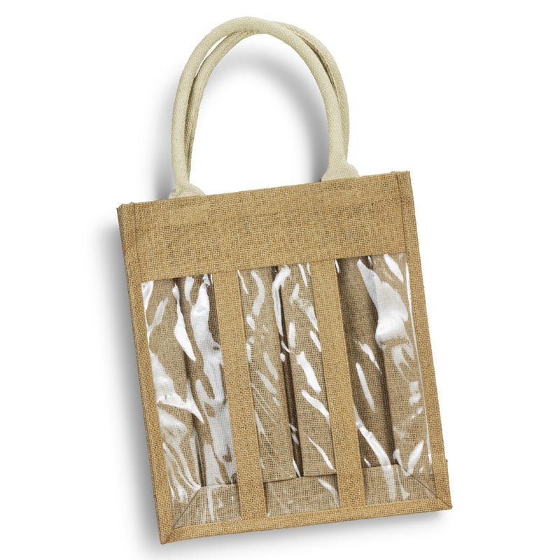 agogo Serena Jute Triple Wine Carrier