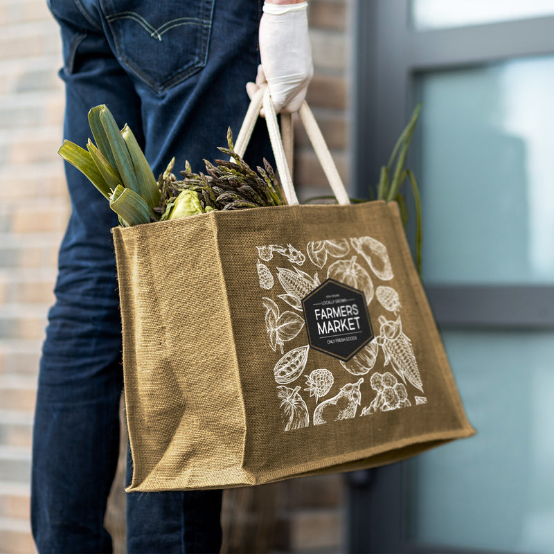 agogo Torino Starch Jute Tote Bag