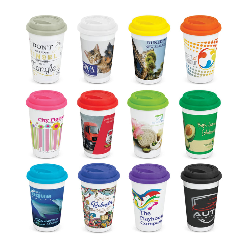 agogo Aztec Double Wall Coffee Cup - Full Colour