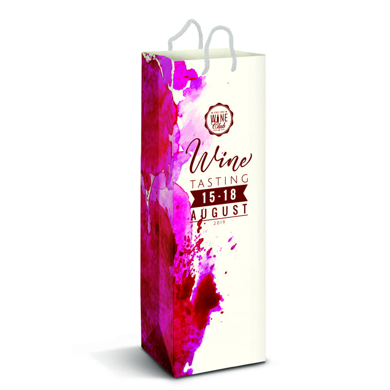 agogo Laminated Paper Wine Bag - Full Colour