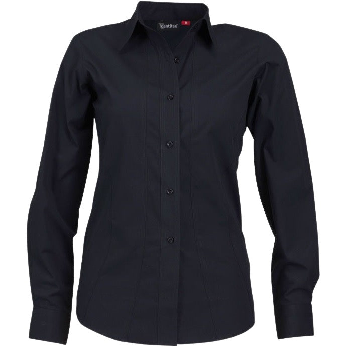 identitee Aston Womens Long-Sleeve Shirt w/ Contour Panels & Stitch Detail