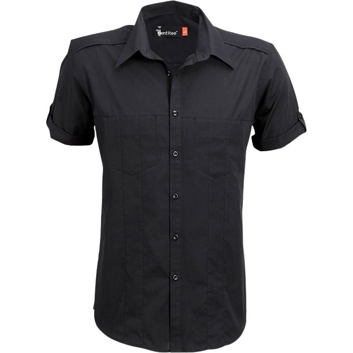 identitee Murray Mens Short-Sleeve Shirt w/ Concealed Pockets & Tab on Sleeve