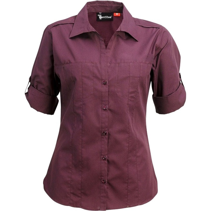 identitee Murray Womens 3/4 Sleeve Shirt w/ Concealed Pockets & Tab on Sleeve