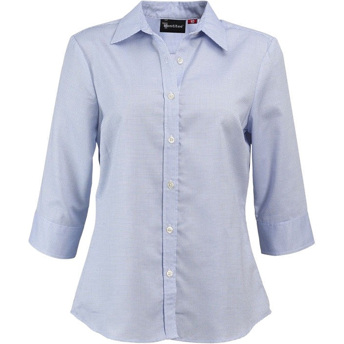 identitee Sussex Womens 3/4 Sleeve Corporate Check Shirt