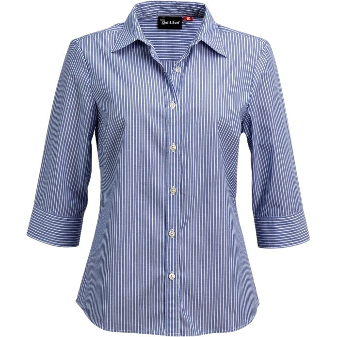 identitee York Womens 3/4 Sleeve Corporate Stripe Shirt