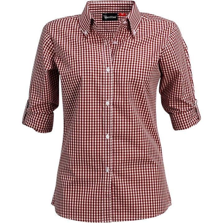 identitee Miller Womens Long-Sleeve Gingham Check