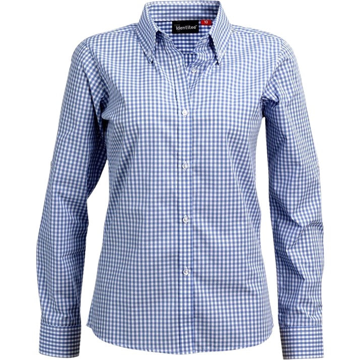 identitee Miller Womens Long-Sleeve Gingham Check