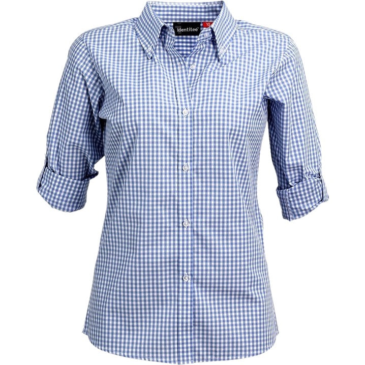 identitee Miller Womens Long-Sleeve Gingham Check