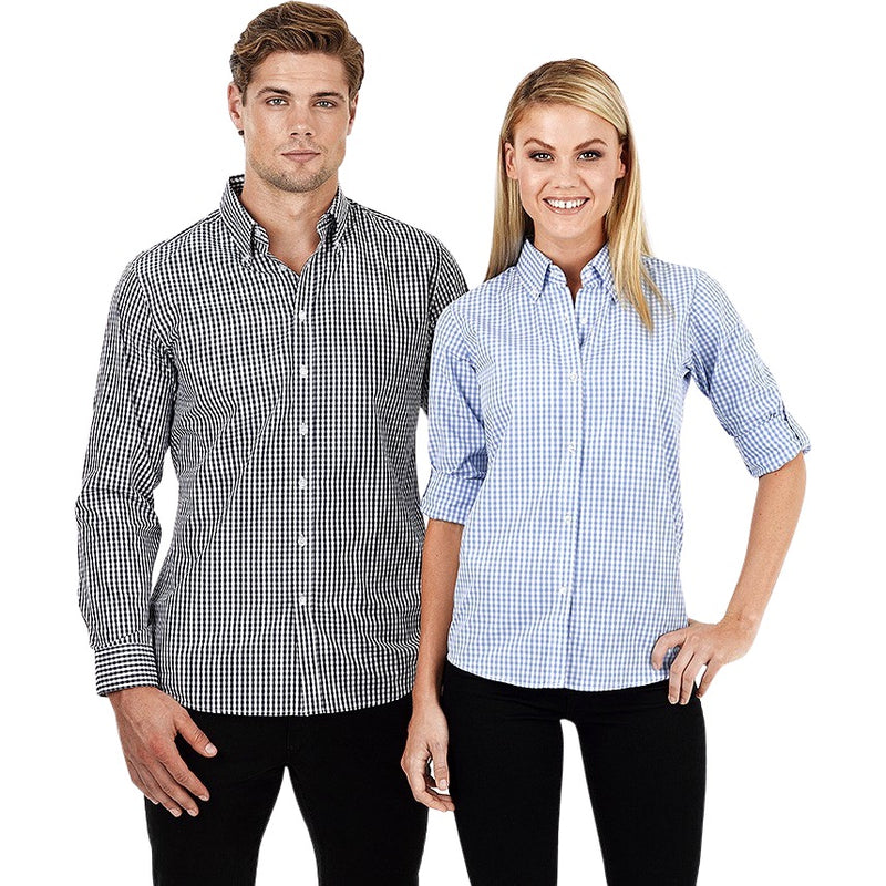 identitee Miller Womens Long-Sleeve Gingham Check