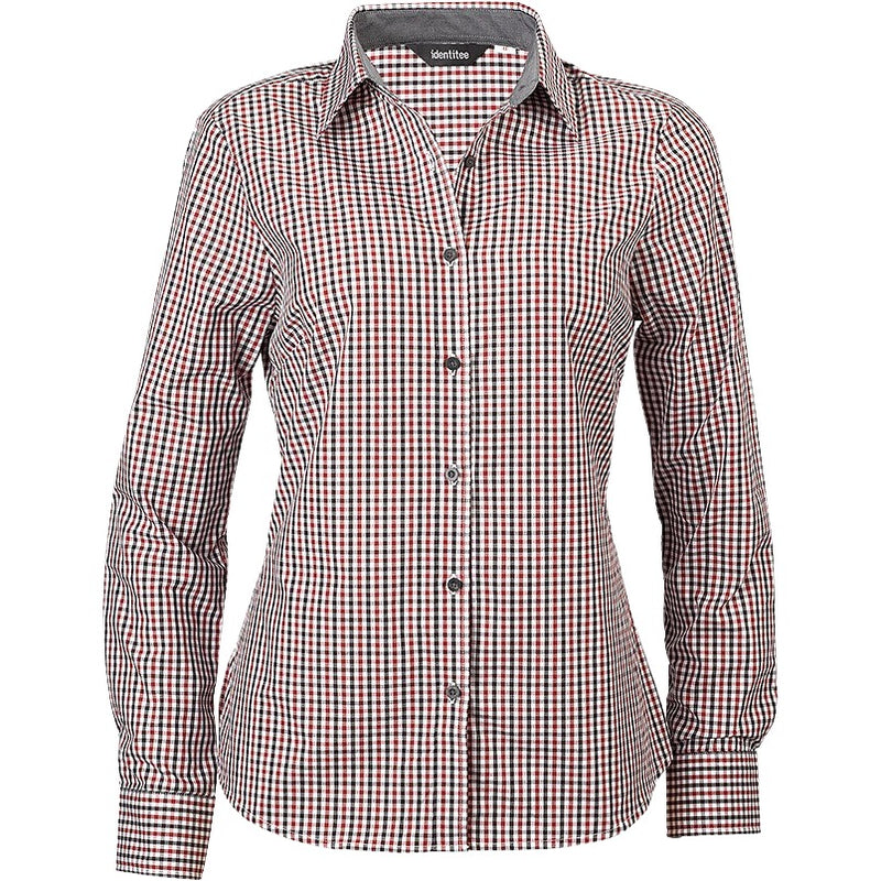 identitee Hudson Womens Long-Sleeve Double Gingham Check Shirt