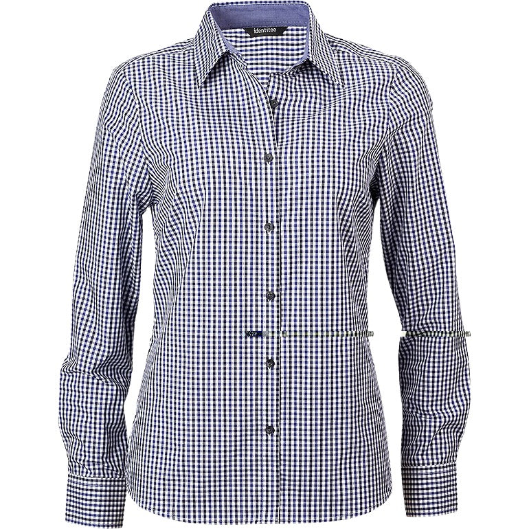 identitee Hudson Womens Long-Sleeve Double Gingham Check Shirt