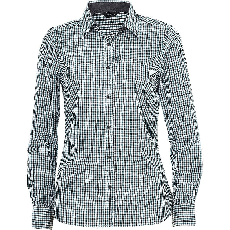 identitee Hudson Womens Long-Sleeve Double Gingham Check Shirt