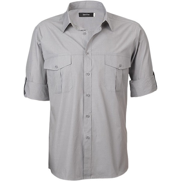 identitee Jasper Mens Long-Sleeve Cross Hatch Casual Shirt