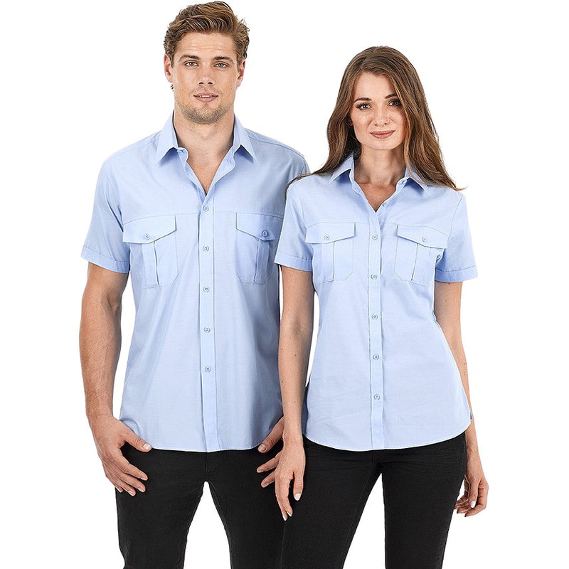 identitee Jasper Mens Short-Sleeve Cross Hatch Casual Shirt