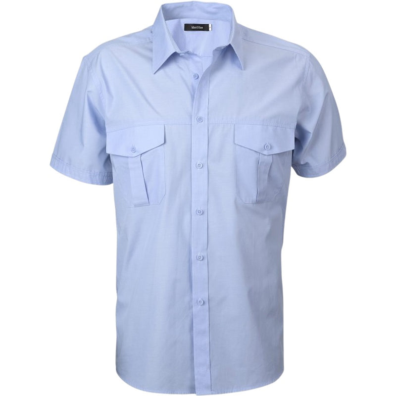 identitee Jasper Mens Short-Sleeve Cross Hatch Casual Shirt