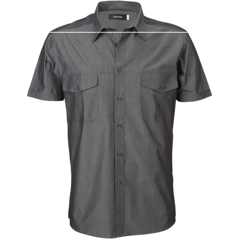 identitee Jasper Mens Short-Sleeve Cross Hatch Casual Shirt