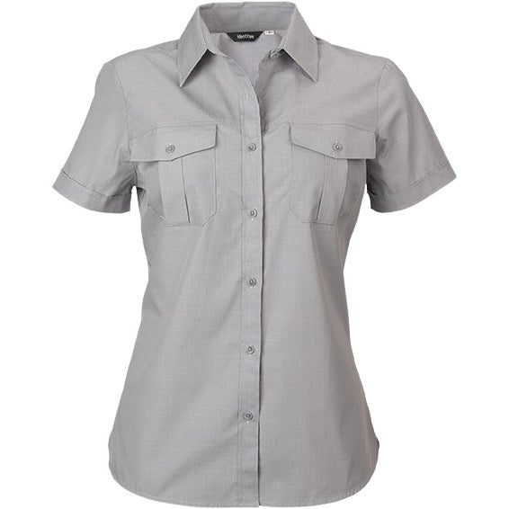 identitee Jasper Womens Short-Sleeve Cross Hatch Casual Shirt