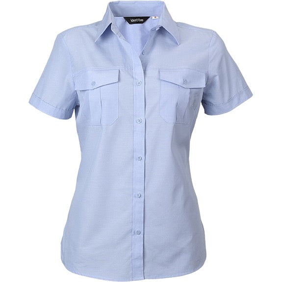 identitee Jasper Womens Short-Sleeve Cross Hatch Casual Shirt