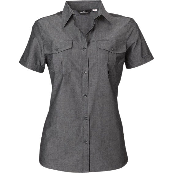 identitee Jasper Womens Short-Sleeve Cross Hatch Casual Shirt