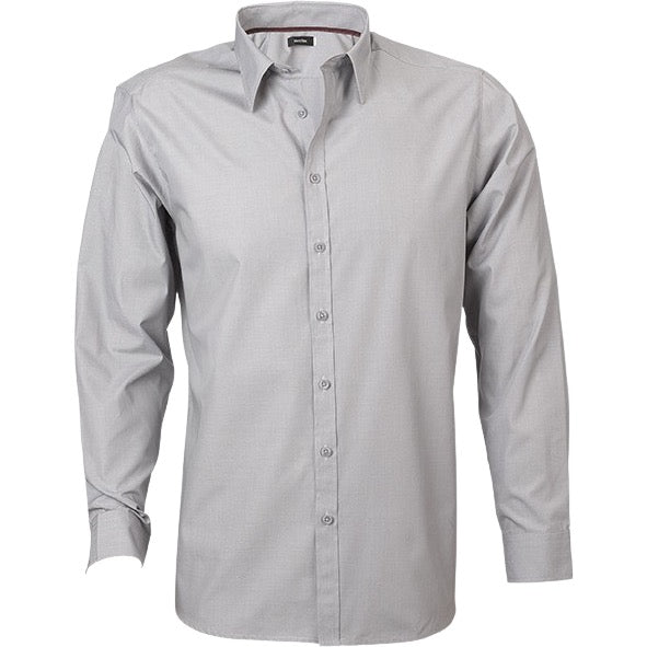 identitee Felix Mens Long-Sleeve Cross Hatch Dress Shirt