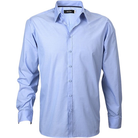 identitee Felix Mens Long-Sleeve Cross Hatch Dress Shirt