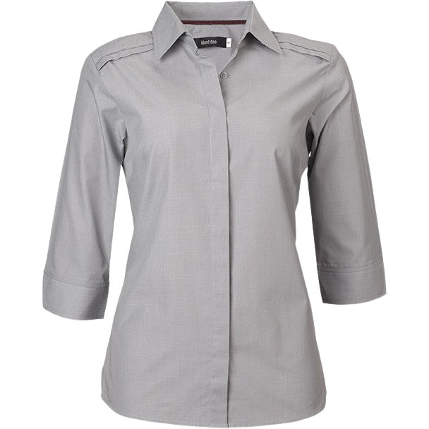 identitee Felix Womens 3/4-Sleeve Cross Hatch Dress Shirt