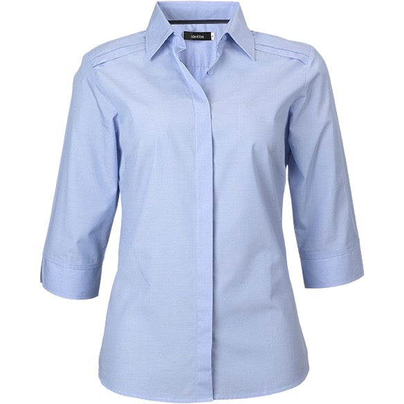 identitee Felix Womens 3/4-Sleeve Cross Hatch Dress Shirt