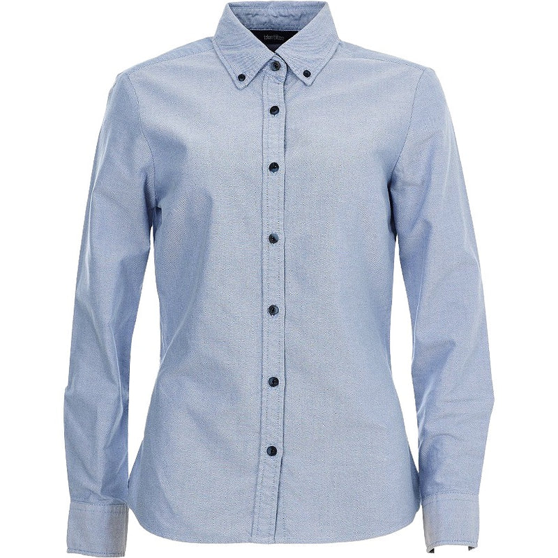 identitee Reuben Womens Long-Sleeve Garment Washed Oxford Shirt