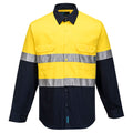 Prime Mover Hi-Vis Two Tone Regular Weight Long Sleeve Shirt with Tape