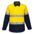 Prime Mover Hi-Vis Two Tone Lightweight Long Sleeve Shirt with Tape