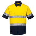 Prime Mover Hi-Vis Two Tone Lightweight Short Sleeve Shirt with Tape