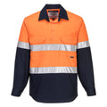 Prime Mover Hi-Vis Two Tone Regular Weight Long Sleeve Closed Front Shirt with Tape