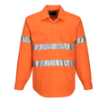 Prime Mover Hi-Vis Long Sleeve Closed Front Shirt with Tape