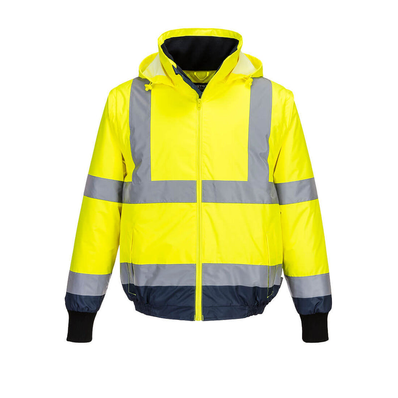 Portwest Hi-Vis Essential 2-in-1 Bomber Jacket with tape