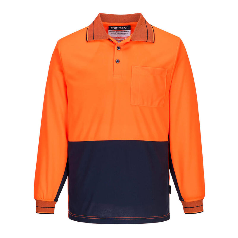 Prime Mover Long Sleeve Micro Mesh Polo