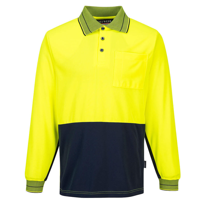 Prime Mover Long Sleeve Micro Mesh Polo