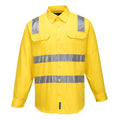 Prime Mover Hi-Vis Regular Weight Long Sleeve Shirt with Tape over Shoulder