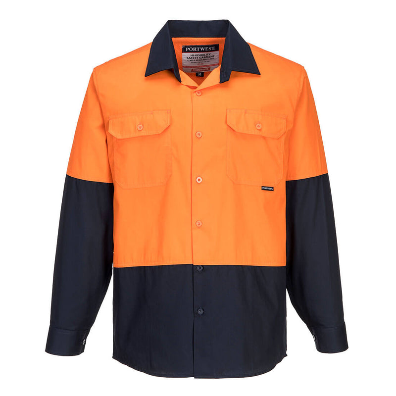 Prime Mover Hi-Vis Two Tone Lightweight Long Sleeve Shirt