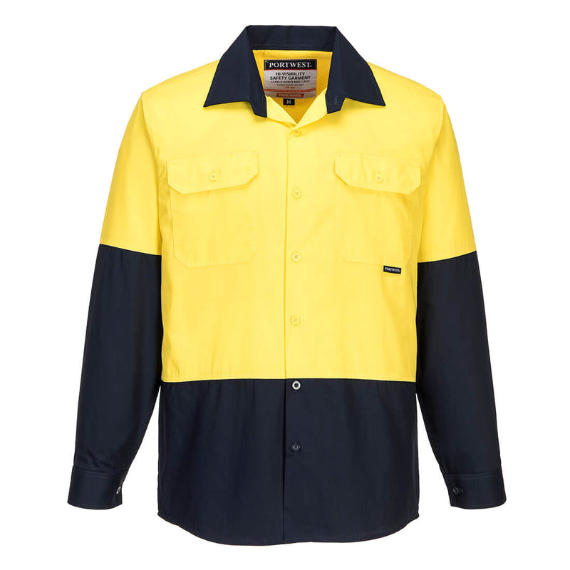 Prime Mover Hi-Vis Two Tone Lightweight Long Sleeve Shirt