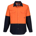 Prime Mover Hi-Vis Two Tone Regular Weight Long Sleeve Shirt