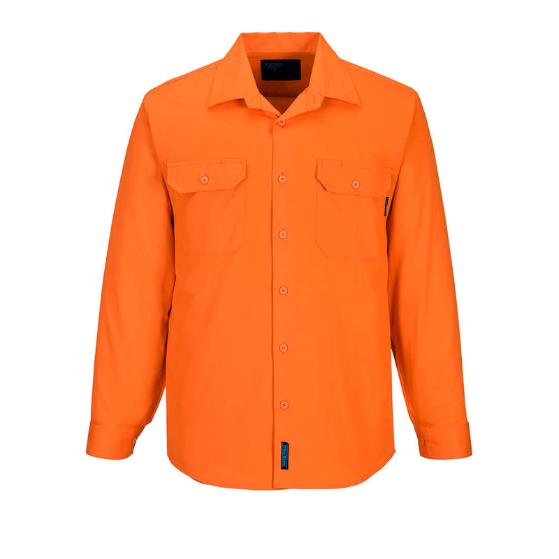 Prime Mover Hi-Vis Regular Weight Long Sleeve Shirt