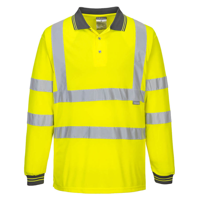 Portwest Hi-Vis Long Sleeved Polo