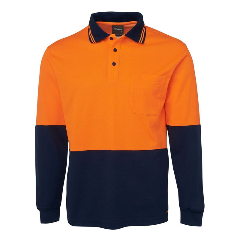 JB's Wear Hi Vis L/S Cotton Back Polo