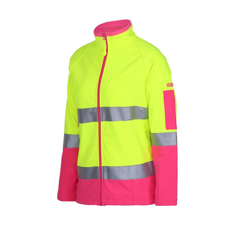 JB's Wear Ladies Hi Vis (D+N) Softshell Jacket with Reflective Tape